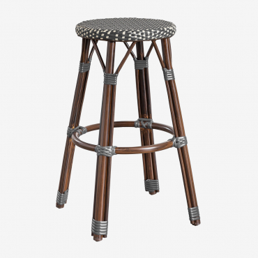 Sgabello Da Giardino Alto Brielle Bistro In Alluminio E Rattan Sintetico (75 Cm) Grigio Grafite - Sklum