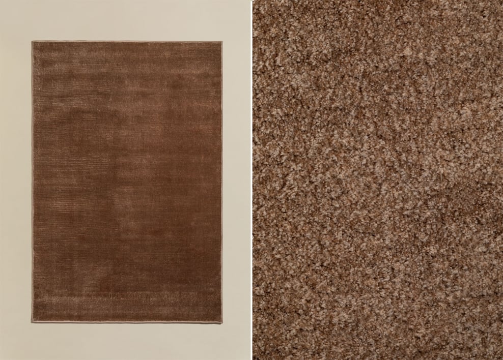Tappeto rettangolare 160x230 cm in poliestere marrone seppia Daroca - Marrone seppia