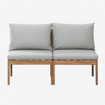 Divano Da Giardino Modulare In 2 Pezzi In Legno Di Acacia Filips Grigio Chiaro - Sklum