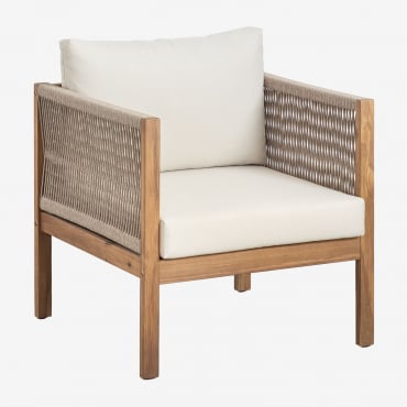 Poltrona Da Giardino Branson Con Braccioli In Legno Di Acacia Acacia Marrone - Sklum