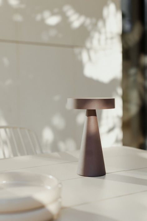 Lampada da tavolo LED wireless per esterni in ferro Catinca
