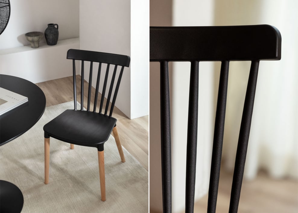 Sedia da pranzo in legno di faggio e polipropilene Royal