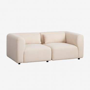 Divano Modulare A 2 Pezzi Fogler Ciniglia Crema Beige - Sklum