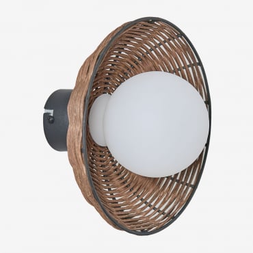 Lampada Da Parete In Rattan Lutyen Natural - Sklum