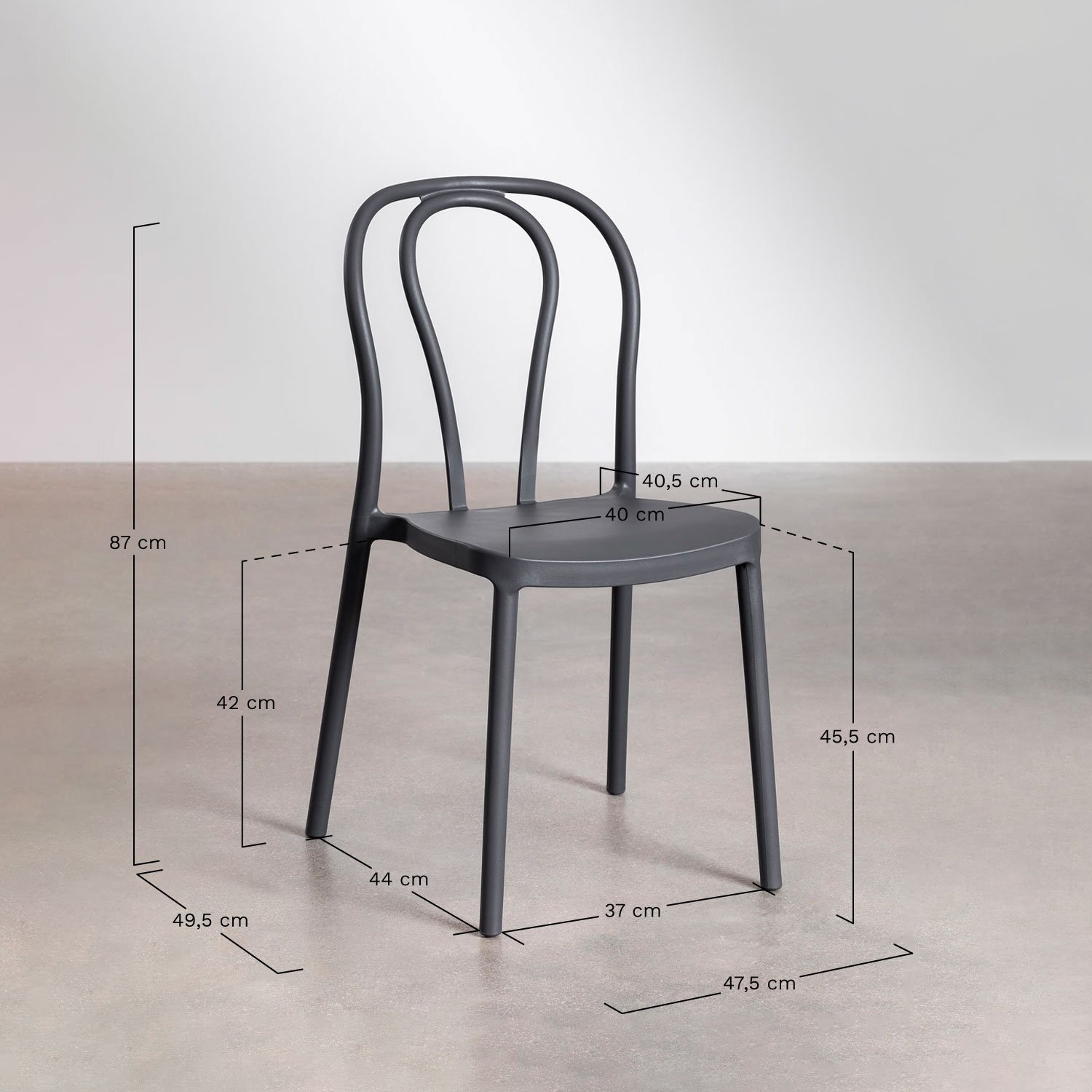 Set tavolo rotondo Ø70 cm e 2 sedie da giardino Mizzi, MISURE