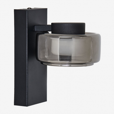 Lampada Da Parete Da Esterno A Led In Metallo E Vetro Valideri Nero - Sklum