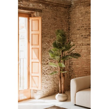 OUTSUNNY - Palma In Plastica Decorativa, Pianta Tropicale Finta Con Vaso