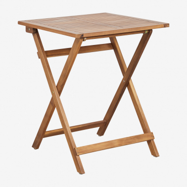 Tavolo Da Giardino Quadrato 60x60 Cm Pieghevole In Legno Di Acacia Delawer Acacia Marrone - Sklum