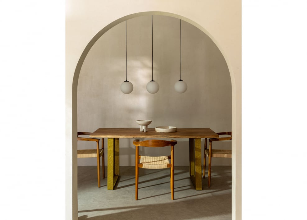 Tavolo da pranzo rettangolare 180x95 cm in legno di acacia Assier