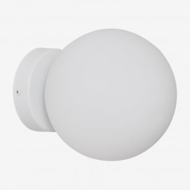 Applique Da Bagno In Acciaio Inox Con Sfera In Vetro Uvol Traditional Bianco - Sklum