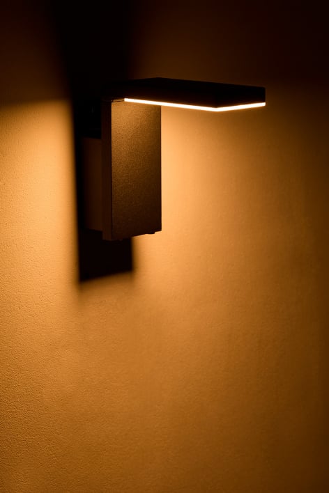 Lampada da parete LED solare da esterno in alluminio Luxore