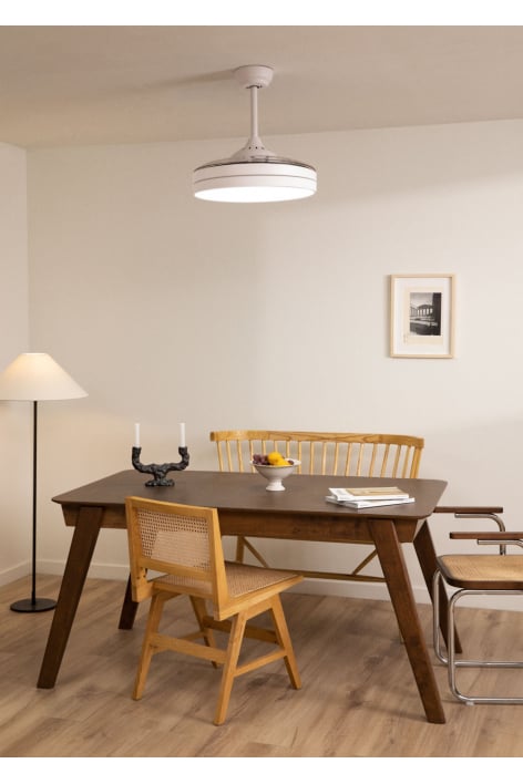 CREATE - WIND CLEAR - Ventilatore da soffitto 40W silenzioso Ø108cm lame retrattili con luce LED da 36W