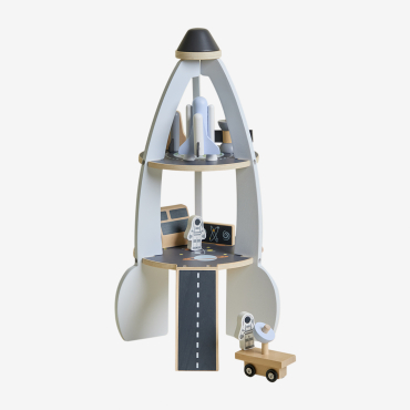 Razzo In Legno Multiattività Apirelo Kids Bianco - Sklum