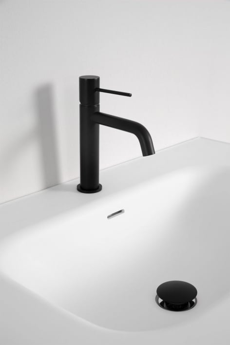 Set rubinetto lavabo e valvola di scarico in ottone Click-Clack Orveta