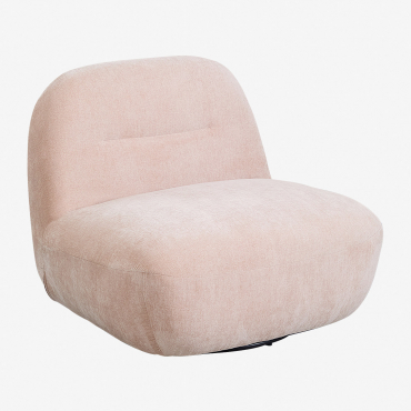 Poltrona Girevole In Ciniglia Sernin Rosa Incarnato Chiaro - Sklum