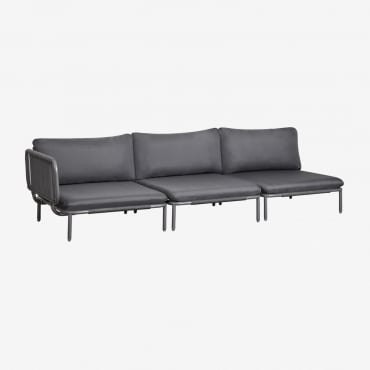 Divano Da Giardino Angolare Modulare In 3 Pezzi Rubly Grigio Grafite - Sklum