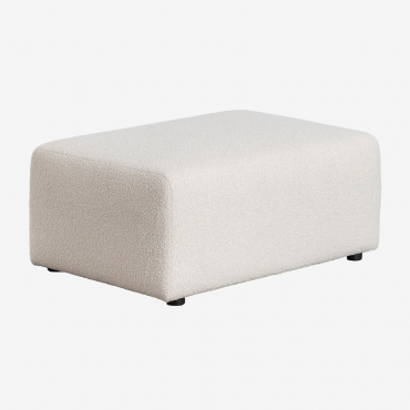 Puff 90x60 Cm In Agnello Borjan Ciniglia Blanc - Sklum