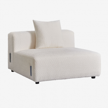 Modulo Centrale (105x113 Cm) Con Cuscino Per Divano Modulare Bruna Ricciolo Blanco - Sklum