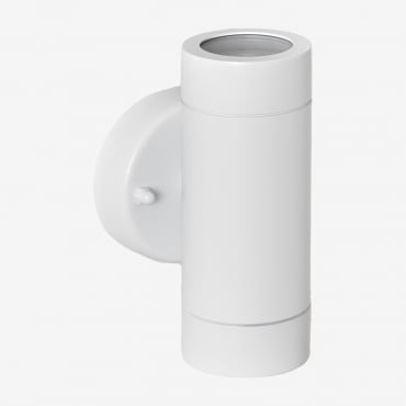 Applique Da Parete Per Esterni In Acciaio Inossidabile Con 2 Punti Luce Jaxten Bianco - Sklum
