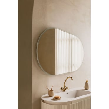 Specchio Ovale A LED Da Bagno Con Cornice Nera, Dimensioni 32x61 Cm. Luce Dimmerabile Con 3 Temperature Colore, Funzione Anti-appannamento, Tocco Intelligente. Design Moderno E Lussuoso. - 2