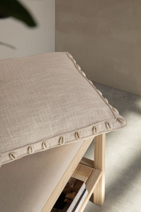 Cuscino quadrato in cotone (45x45 cm) Agibe - Beige Crema