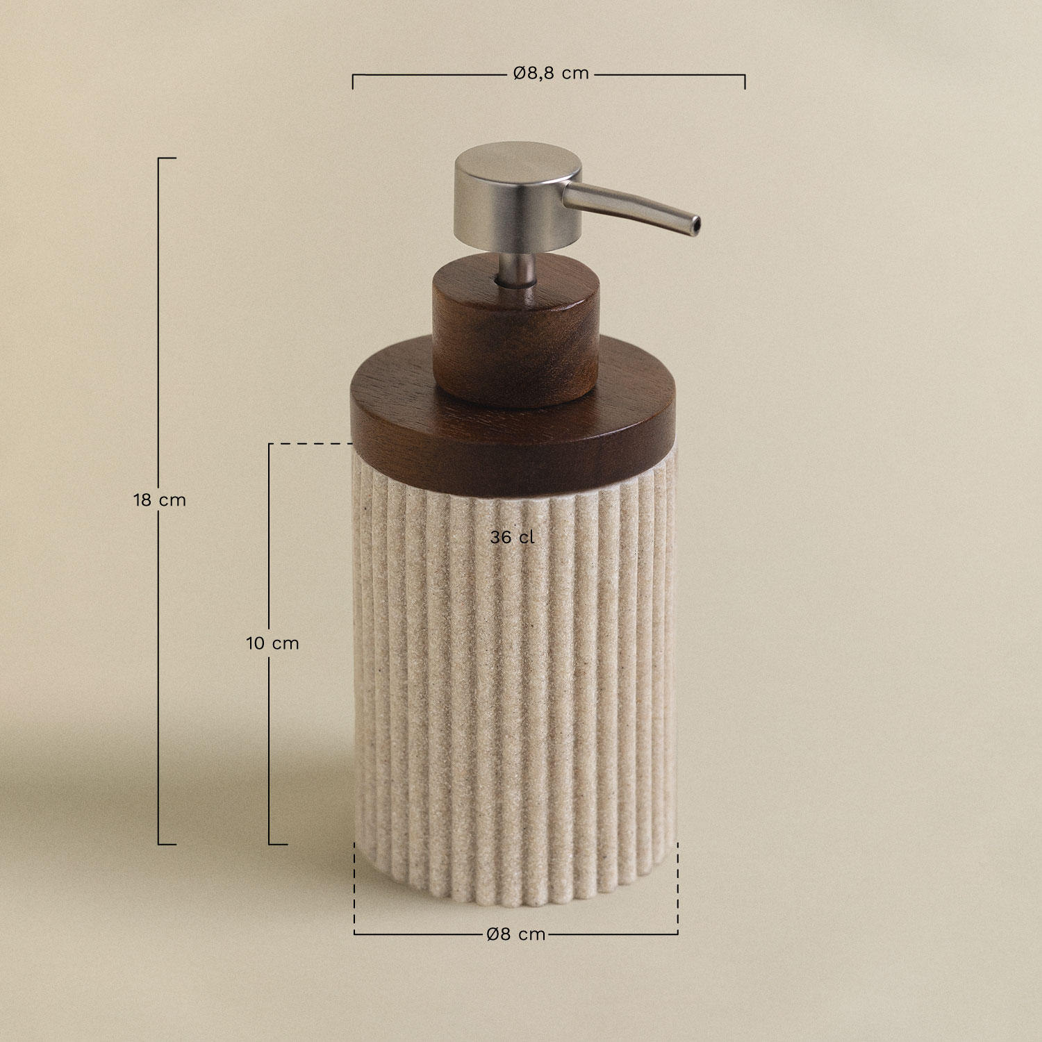 Distributore di sapone in poliresina Wassila, MISURE