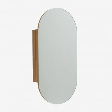 Armadio Da Parete Ovale 90x45 Cm Per Bagno Con Specchio Abner Normale - Sklum