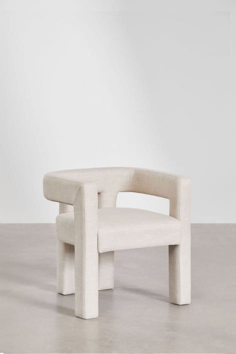 Set di 2 poltrone imbottite Liara - Tessuto Beige Crema