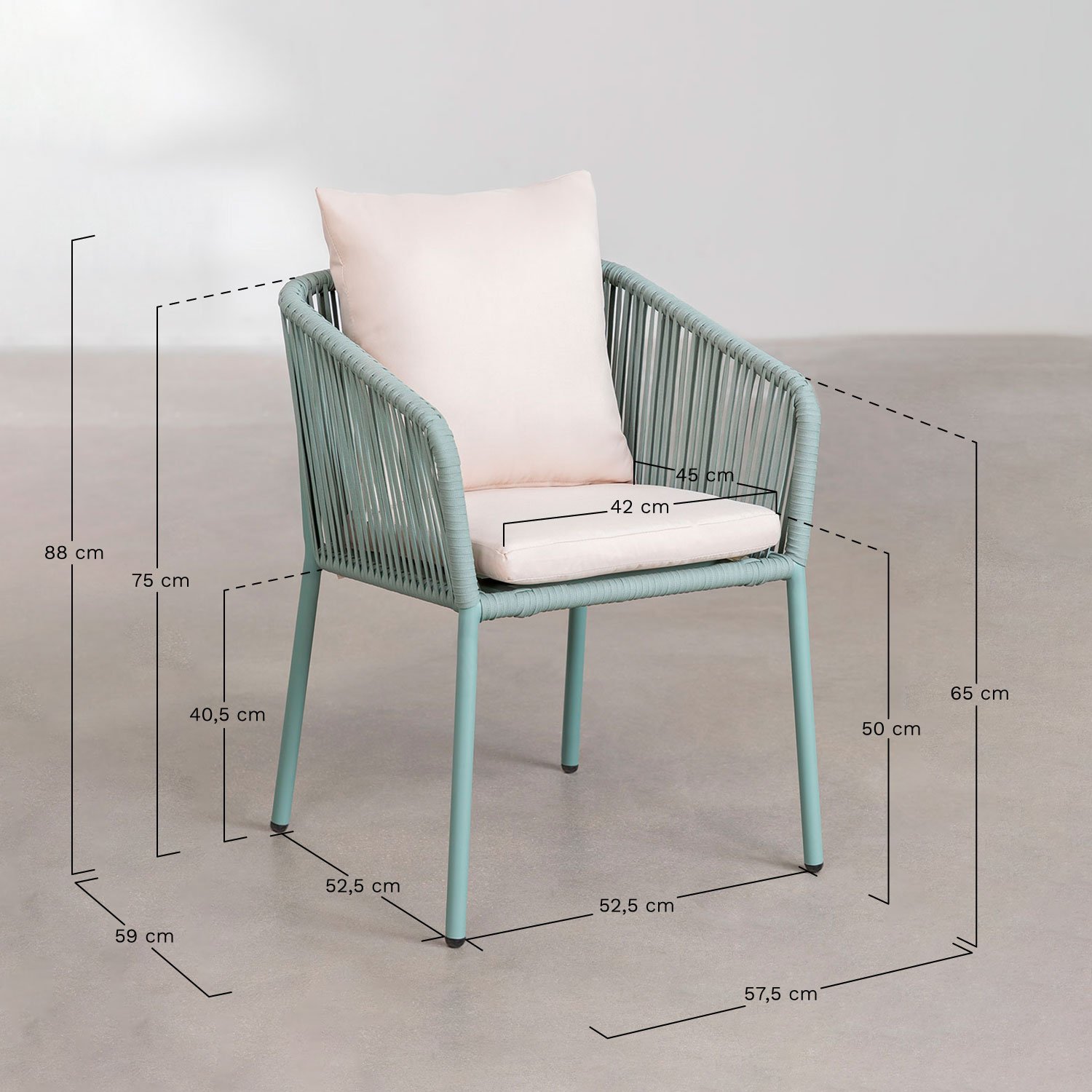 Sedia da giardino Arhiza Classic Style, MISURE