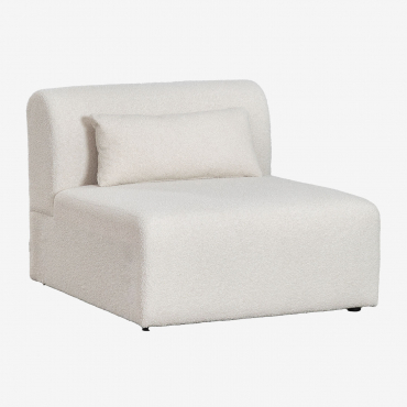 Modulo Centrale Per Divano Modulare In Bouclé Borjan Ciniglia Blanc - Sklum