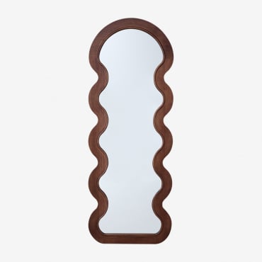 Specchio Da Parete 60x160 Cm In Legno Di Pino Landoi Legno Scuro - Sklum