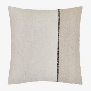 Cuscino Quadrato In Cotone (45x45 Cm) Louisa Nero - Crema Linho - Sklum