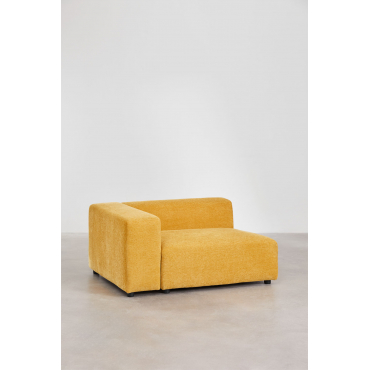 Modulo Angolare Sinistro (135x113 Cm) Con Bracciolo Alto Per Divano Modulare Bruna Tessuto Ciniglia Senape - Sklum