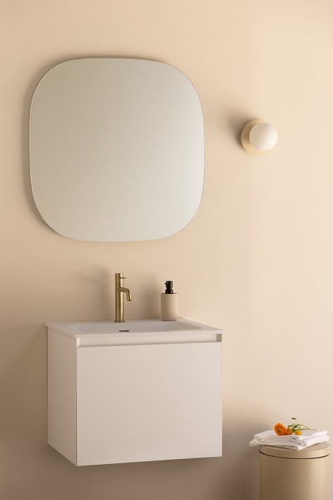 Set di mobili da bagno sospesi in legno con lavabo integrato Macrae - Bianco