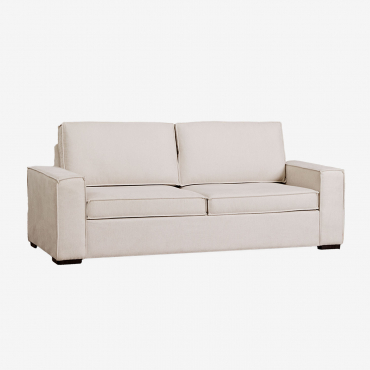 Divano Letto A 3 Posti Oleguer Tessuto Beige Crema - Sklum