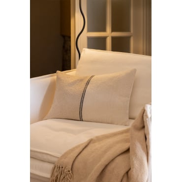 Cuscino Rettangolare In Cotone (40x60 Cm) Louisa Nero - Crema Linho - Sklum
