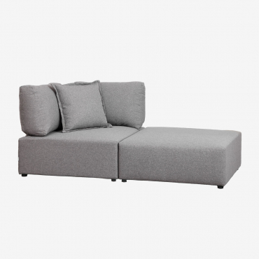 Poltrona Componibile Con Puff Kata Grigio - Sklum