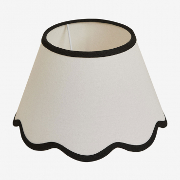 Paralume Berna Ø25 Cm & Lino Bianco - Nero - Sklum