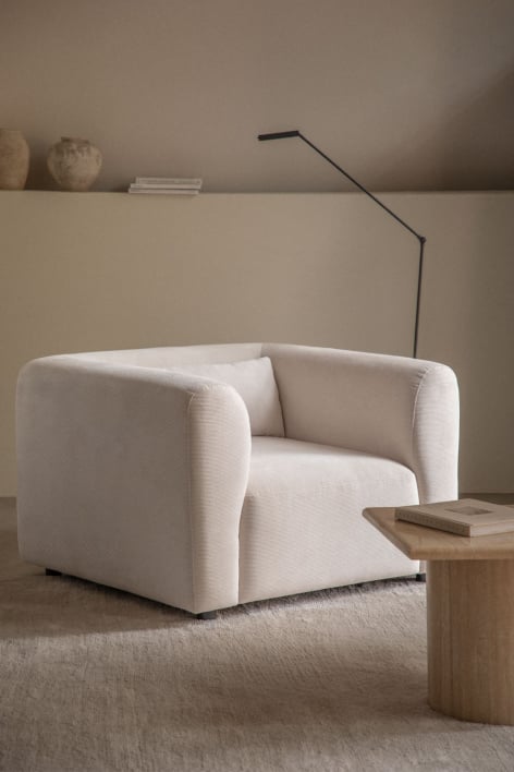 Poltrona Fogler - Velluto a Coste Beige Lin