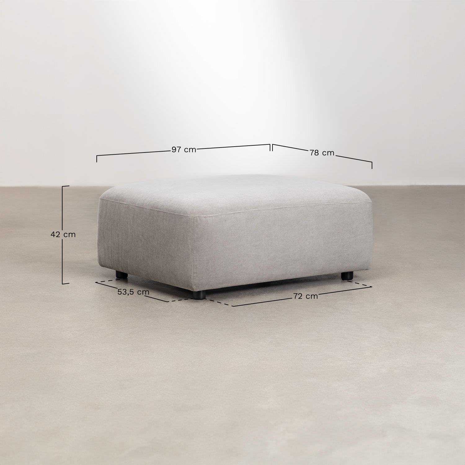 Set soggiorno con poltrona e pouf Fogler, MISURE