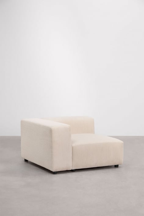 Modulo angolare sinistro 115x113 cm con bracciolo alto per divano modulare Bruna - Velluto a Coste Beige Lin