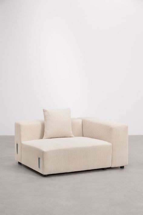 Modulo angolare destro 135x113 cm con bracciolo alto e cuscino per divano modulare Bruna