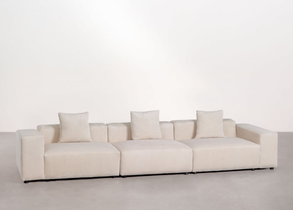 Divano modulare a 3 pezzi ↔︎375 cm con bracciolo basso Bruna