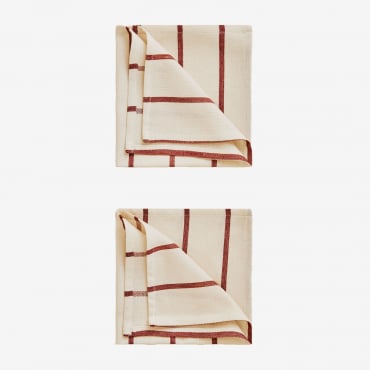 Set Di 2 Tovaglioli In Cotone Gracilis Vino Rosso - Sklum