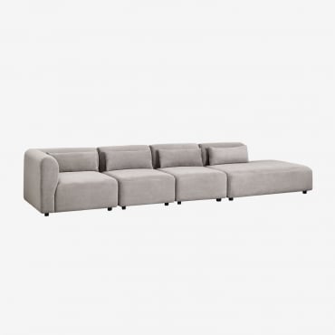 Divano Modulare Angolare Fogler In 4 Pezzi Con Chaise Lounge Destra Velluto A Coste Grigio Talpa Chiaro - Sklum