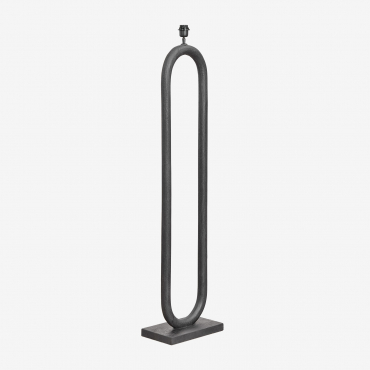 Base Per Lampada Da Terra ↑140cm In Legno Di Mango Tiberia Nero Liscio - Sklum