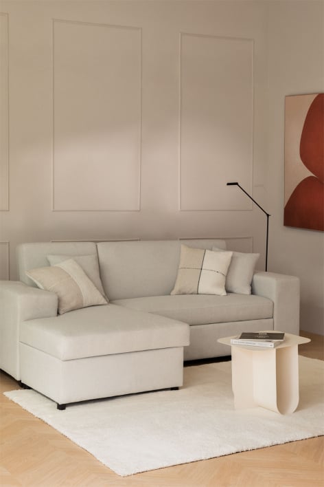 Divano letto chaise longue sinistra 3 posti in tessuto Umay