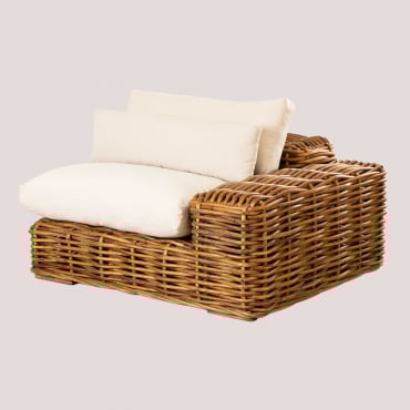 Sedia Angolare Da Giardino In Rattan Milu Right Natural - Sklum
