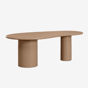 Tavolo Da Pranzo Ovale In Mdf (220x115 Cm) Billie Marrone Camel Chiaro - Sklum