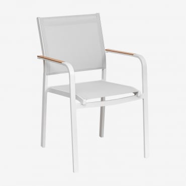 Confezione Da 2 Sedie Da Giardino Impilabili In Alluminio Archer Gardenia Bianco - Sklum